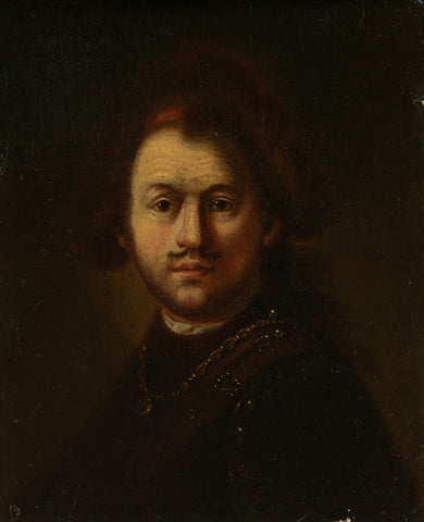 Portrait of Rembrandt Harmensz. van Rijn, Rembrandt van Rijn (follower of), 1640 - 1800 Canvas Print