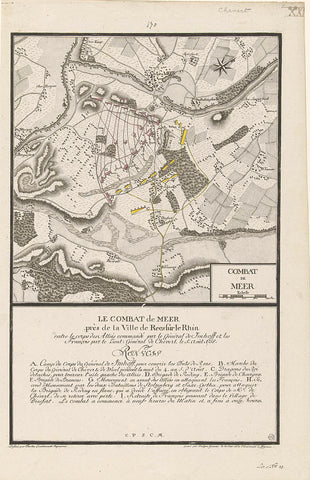 Map of the battle of Lake, 1758, Coentgen, 1758 Canvas Print