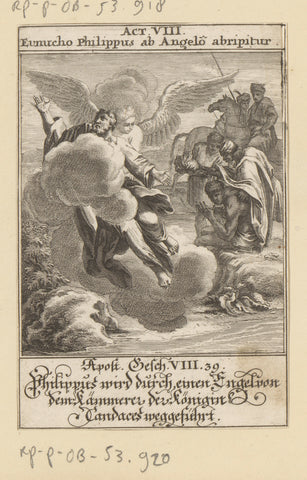 Apostle Philip carried away by an angel, anonymous, 1697 Canvas Print