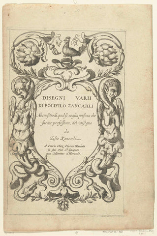 Titelblad: Disegni Varii, Polifilo Giancarli, c. 1655 - c. 1657 Canvas Print