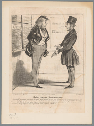 Geldwisselaar Robert Macaire stuurt klant weg, Honoré Daumier, 1838 Canvas Print