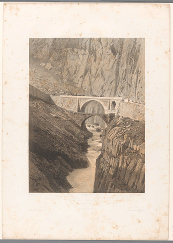 View of the devil's bridge over the Schöllenenschlucht, Eugène Cicéri, 1859 Canvas Print