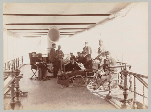 Company with Emperor Wilhelm II aboard the Hohenzollern, Paul Güssfeldt (attributed to), 1889 Canvas Print