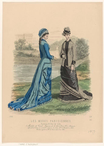 Les Modes Parisiennes, 1877, No. 1763 : Modéles des Grands Magasins (...), E. Bracquet, 1877 Canvas Print