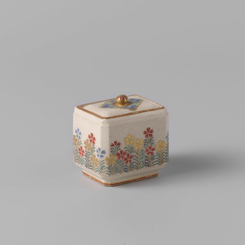 Incense box with flowering plants, anonymous, anonymous, c. 1860 - c. 1880 Canvas Print