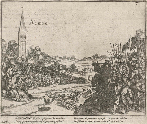 The States Army at Noordhorn defeated by Verdugo, 1581, Simon Frisius, 1613 - 1615 Canvas Print