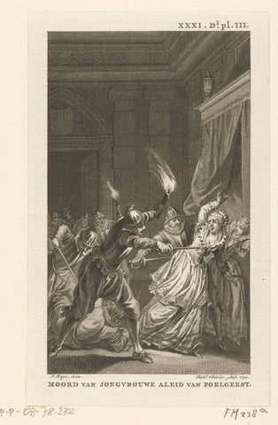 Murder on Aleid van Poelgeest, 1392, Reinier Vinkeles (I), 1794 Canvas Print