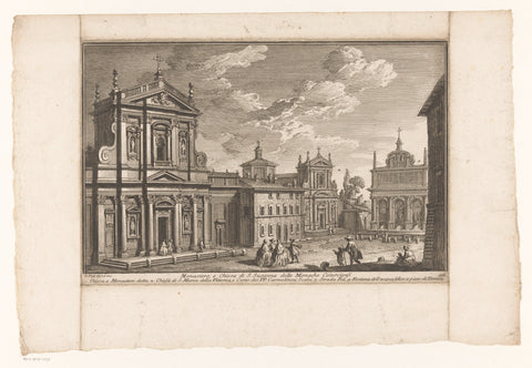 Piazza San Bernardo te Rome, Giuseppe Vasi, 1747-1761 Canvas Print