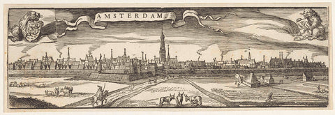 View of the city of Amsterdam, anonymous, 1600 - 1699 Canvas Print