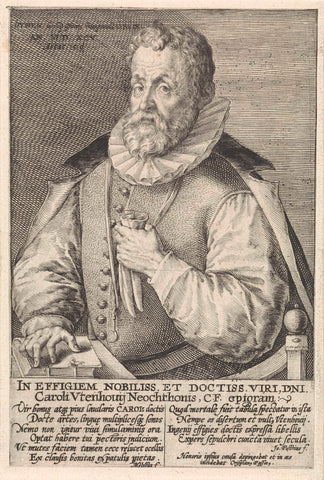 Portrait of Carolus van Utenhoven, Crispijn van de Passe (I), 1595 Canvas Print