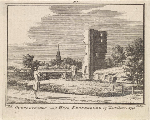 Ruins of the House of Kronenburg, Haarlem, Hendrik Spilman, 1752 Canvas Print