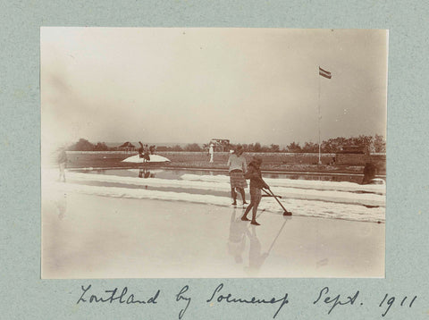 Filtering salt from seawater on open ground in Sumenep., Frits Freerks Fontein Fz. (attributed to), c. 1910 Canvas Print