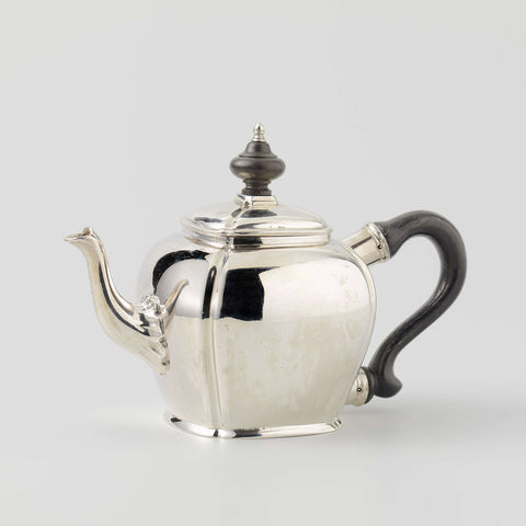 Teapot, four-sided, with turned corners, Valentijn Caspar Bömcke (attributed to), 1761 Canvas Print