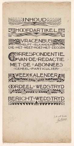 Design for: De Hollandsche Lelie, Weekblad voor jonge dames, c. 1892-1919, Theo Neuhuys, c. 1892 - c. 1919 Canvas Print