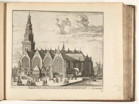 View of the Oude Kerk in Amsterdam, 1726, anonymous, 1726 Canvas Print