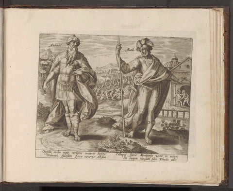 Otniël en Ehud, Hans Collaert (I) (attributed to), 1579 Canvas Print