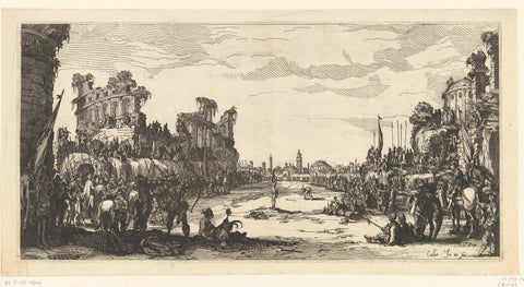 The martyrdom of Sebastian, Jacques Callot, 1631 - 1680 Canvas Print