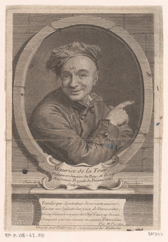 Portret van Maurice-Quentin de la Tour, Etienne Desrochers, c. 1726 Canvas Print