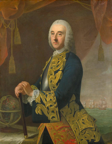 Portrait of Vice-Admiral Hendrik Lijnslager, Son of Harmen Lijnslager and Judith Allijn, Guillaume de Spinny, 1759 Canvas Print