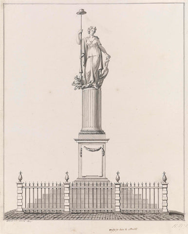 Freedom monument on the Neude in Utrecht, 1798, Willem Rutgaert van der Wall, 1805 Canvas Print