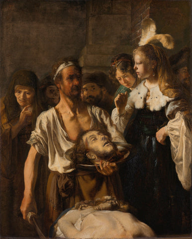 Salome receives the head of John the Baptist, Rembrandt van Rijn (circle of), c. 1640 - c. 1645 Canvas Print