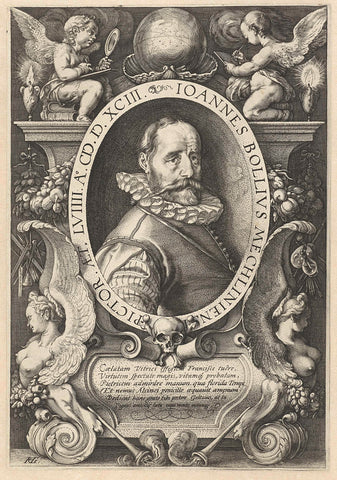 Portrait of Hans Bol, Hendrick Goltzius, 1593 Canvas Print