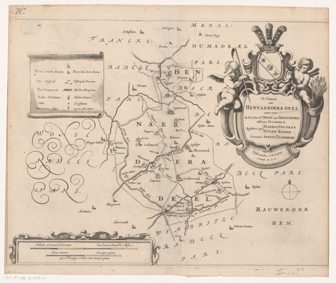 Map of the grietenij Hennaarderadeel, Jacob van Meurs (possibly), 1664 Canvas Print