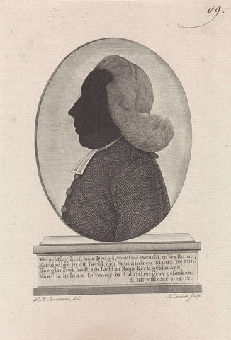 Silhouette portrait of Simon van Someren Brand, Antoni Zürcher, 1800 - 1802 Canvas Print