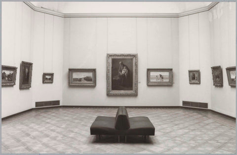 Room with nine paintings, in the middle a painting of a mother with a child on her lap, 1990 Canvas Print