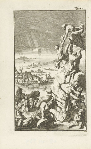 The flood, Jan Luyken, 1765 Canvas Print