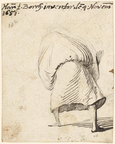 Woman with skirt over her head, from behind, Harmen ter Borch, 1651 Canvas Print