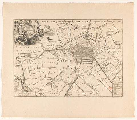 Map of the city freedom Utrecht, anonymous, 1710 - 1720 Canvas Print