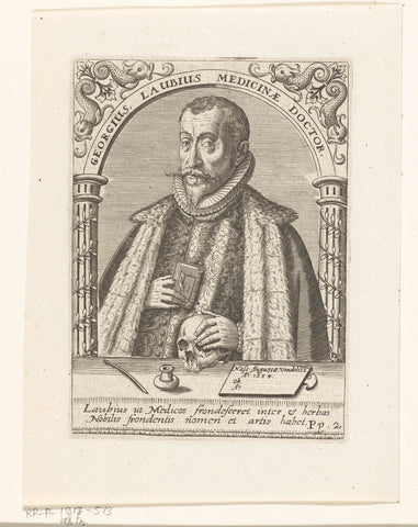 Portrait of Georg Laub, Theodor de Bry, 1669 Canvas Print