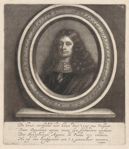 Portrait of Johannes Danckers, Wallerant Vaillant, 1658 - 1677 Canvas Print