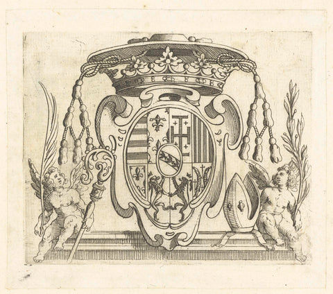 Coat of arms of Nicolas François, cardinal of Lorraine, Jacques Callot, 1629 Canvas Print