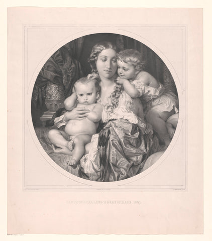 Mother with two children, Carel Frederik Curtenius Bentinck, 1845 Canvas Print