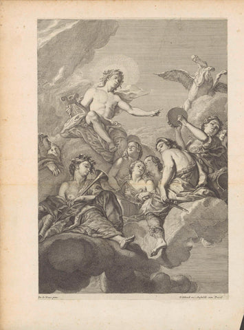 Apollo and the Muses, Pieter Sluyter, 1693 Canvas Print