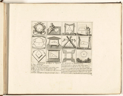 First plate with figures in fortification, 1726, anonymous, 1726 Canvas Print