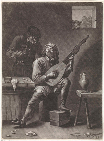 Singing Lute Player, Jan van der Bruggen, 1659 - 1740 Canvas Print