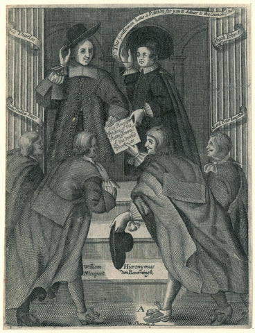 Offering a petition to the English state secretary, ca. 1654, William Sherwin, 1673 Canvas Print