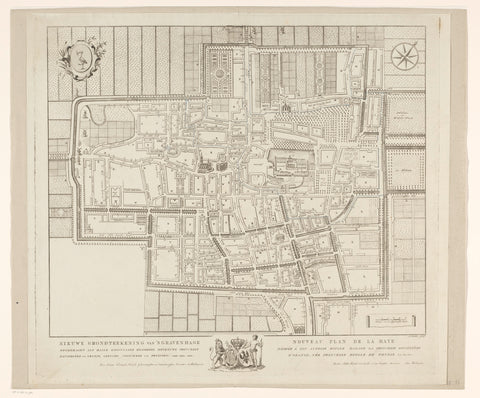 Map of The Hague, Antoni Zürcher, 1815 - 1820 Canvas Print