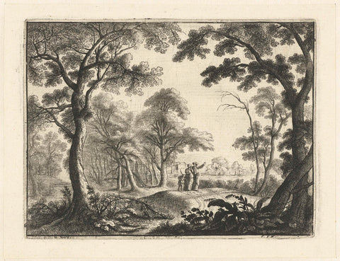 Landscape with the dispatch of Hagar, Gilles Neyts, 1643 - 1679 Canvas Print