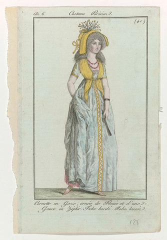 Journal des Dames et des Modes, Costume Parisien, 2 juin 1798, An 6, (41) : Cornette en Gaz (...), anonymous, 1798 Canvas Print