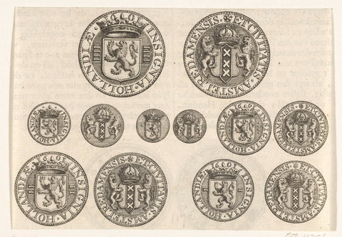 Magazine with different types of money of the Dutch East India Company, 1601-1602, anonymous, 1700 - 1799 Canvas Print