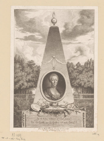 Portrait of Maria Antonia of Bavaria in a medallion on an obelisk, Antoine de Marcenay de Ghuy, 1765 Canvas Print