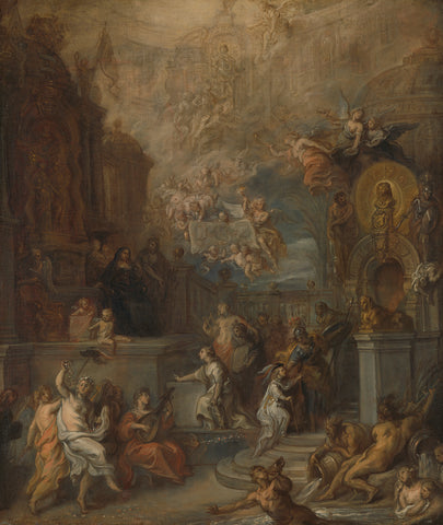 Allegory of the Farewell of William III from Amalia van Solms following the transfer of Regency to the States General, Theodoor van Thulden, 1661 Canvas Print