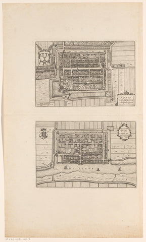 Sheet with map of Vianen and map of Leerdam, anonymous, 1652 Canvas Print