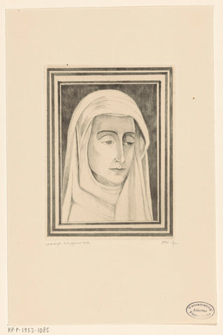 Head of a woman, Lodewijk Schelfhout, 1928 Canvas Print