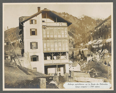 Auberge 'Andraz' along a road in the Dolomites, Henri de Rothschild (attributed to), 1916 Canvas Print