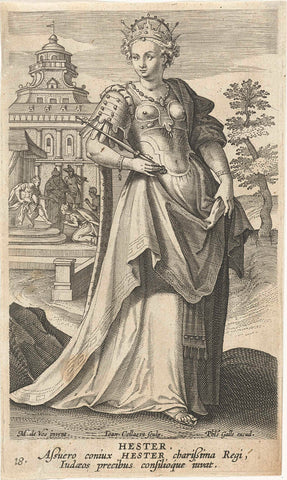 Esther, Jan Collaert (II), 1588 - 1597 Canvas Print